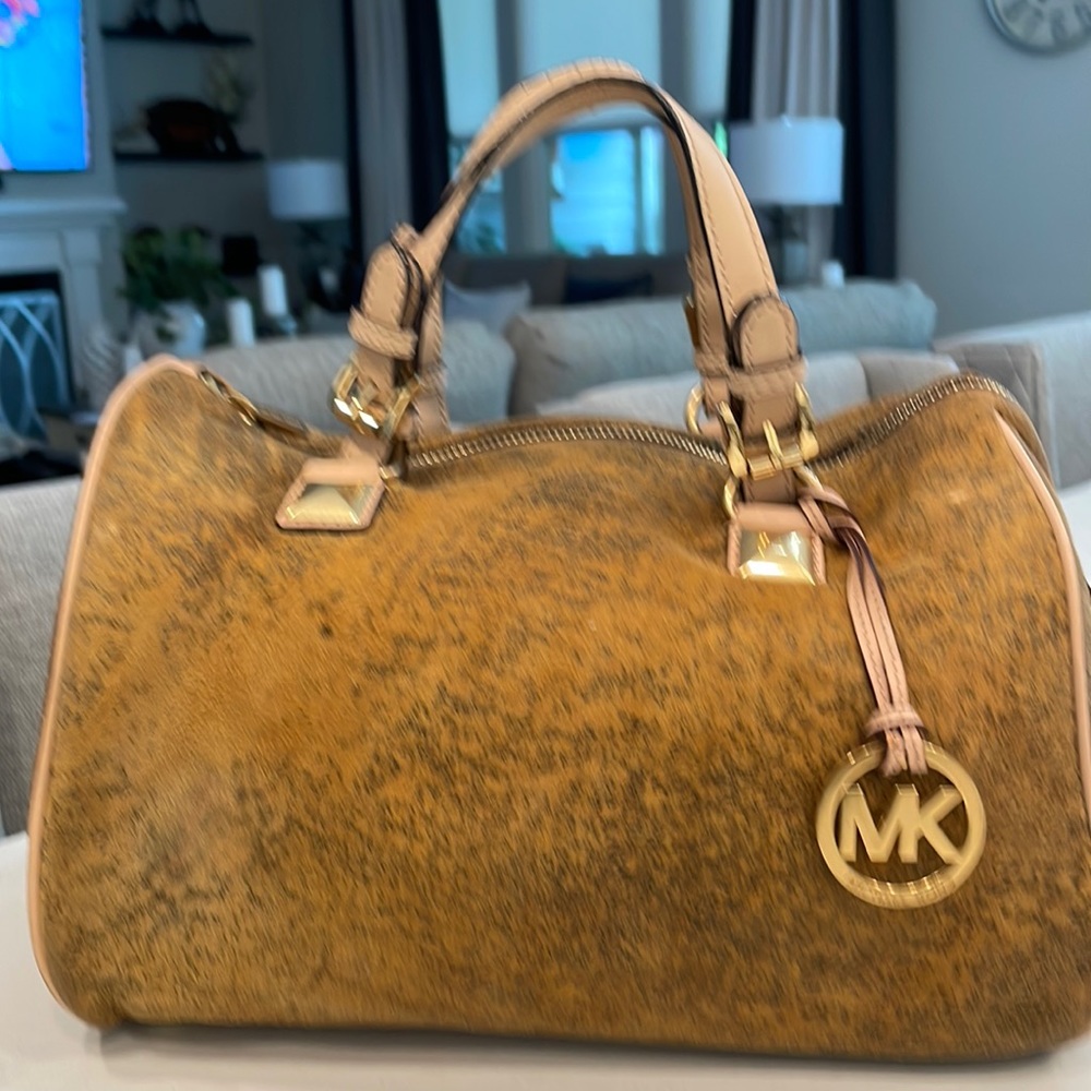 MICHAEL KORS Large Rustic Suede Boston Bag
